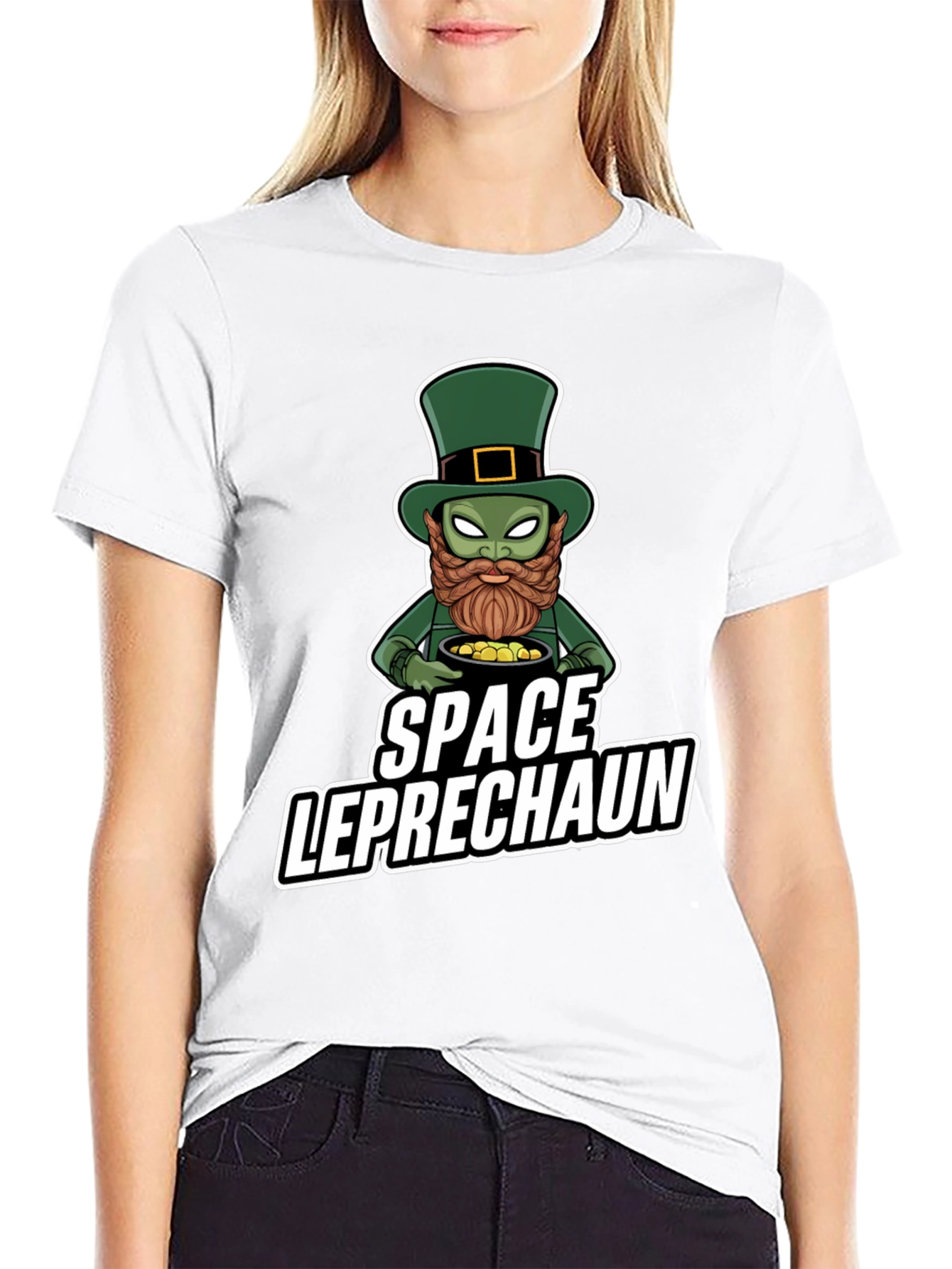Space Leprechaun Graphic Tee - St. Patricks Day T-Shirt