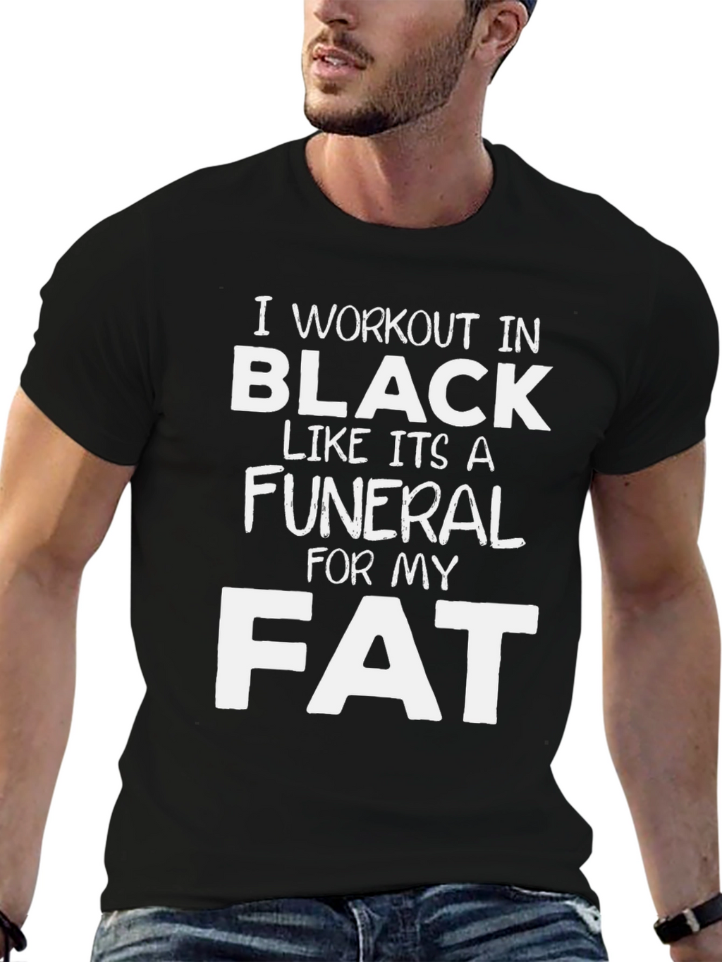 Workout In Black Graphic T-Shirt Funny Gym Tee
