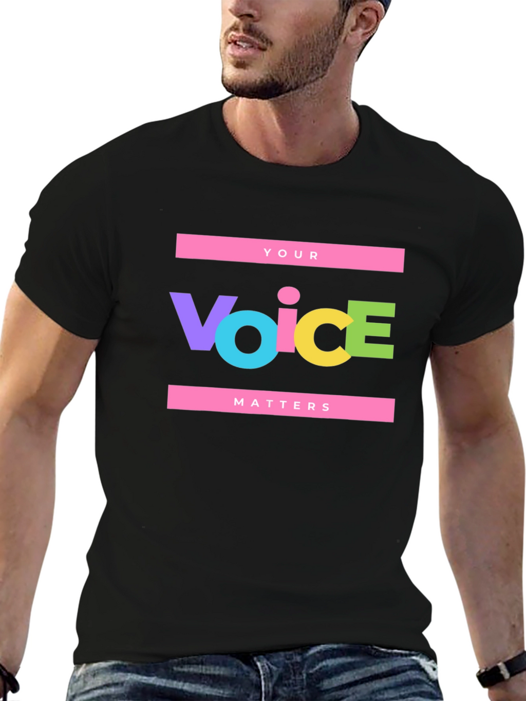 Your Voice Matters Graphic Tee - Black Unisex T-Shirt