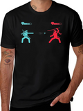 Ninja Fight Tee - Blue vs Red Gamer T-Shirt
