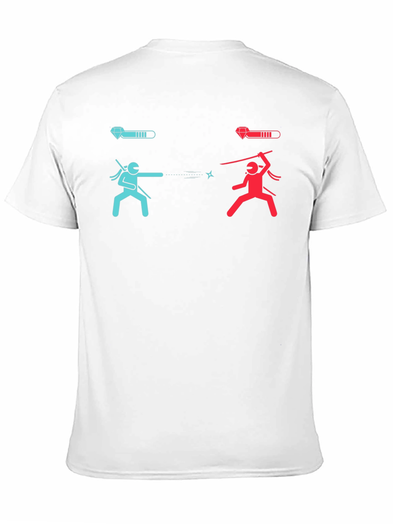Ninja Fight Tee - Blue vs Red Gamer T-Shirt