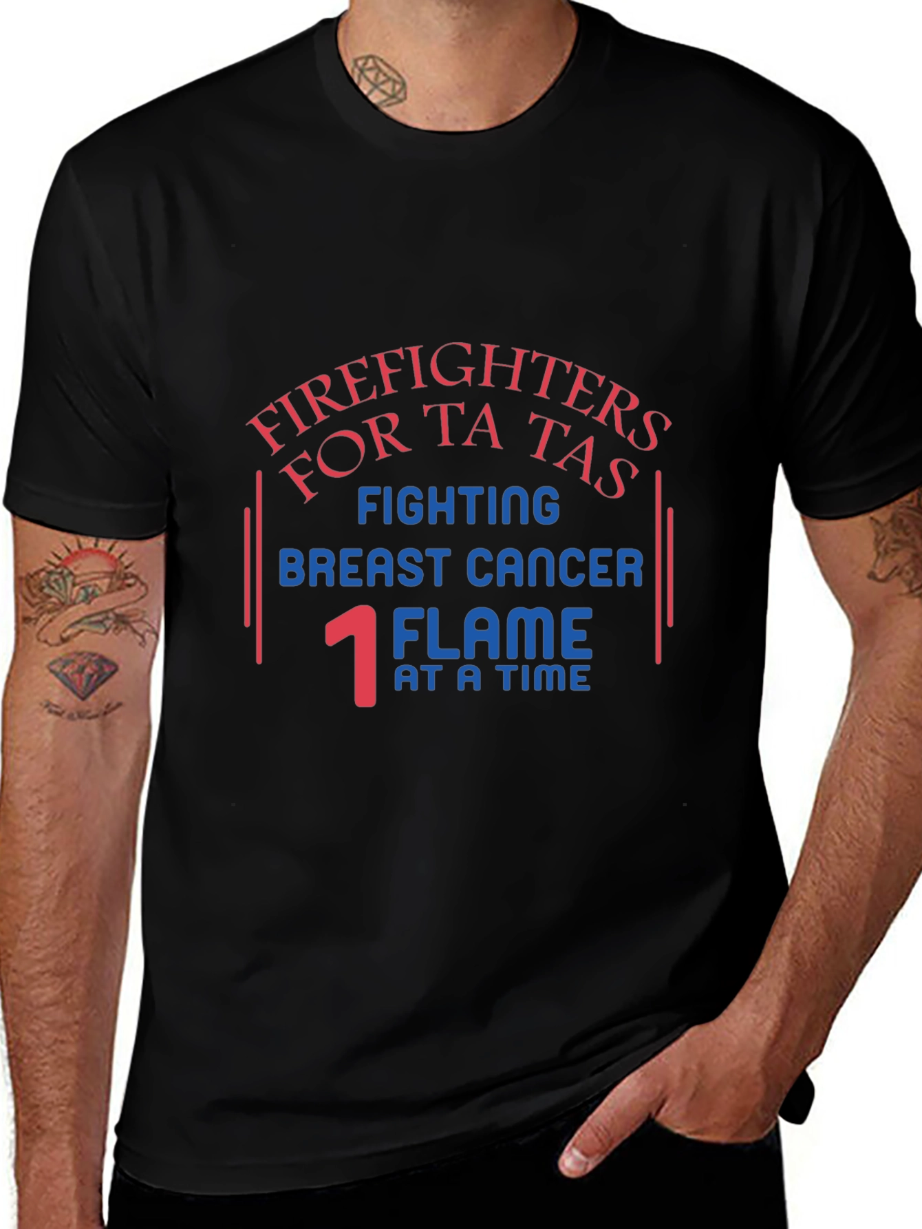Firefighters for Ta Tas Breast Cancer Awareness T-Shirt