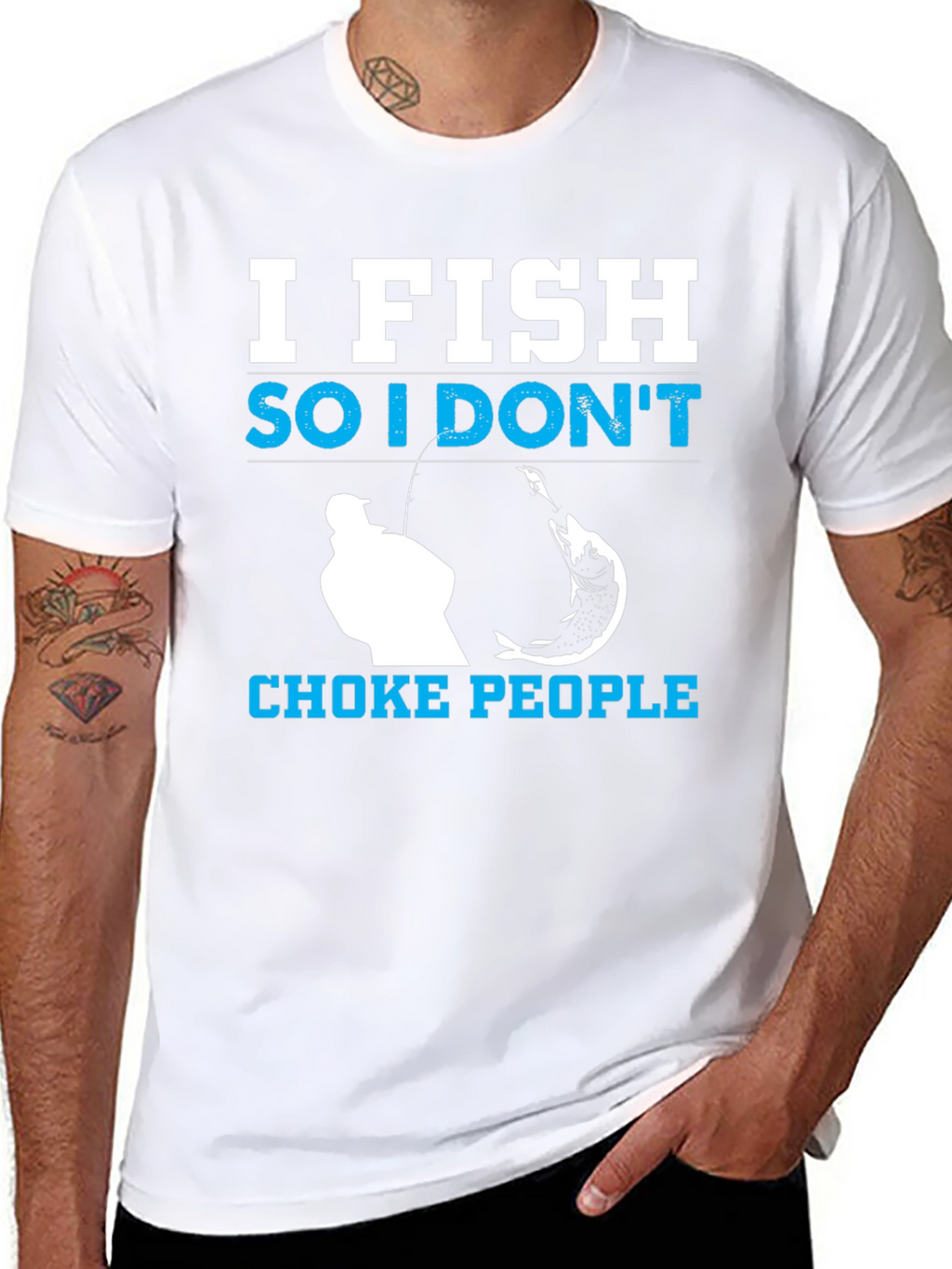 I Fish So I Dont Choke People Black T-Shirt