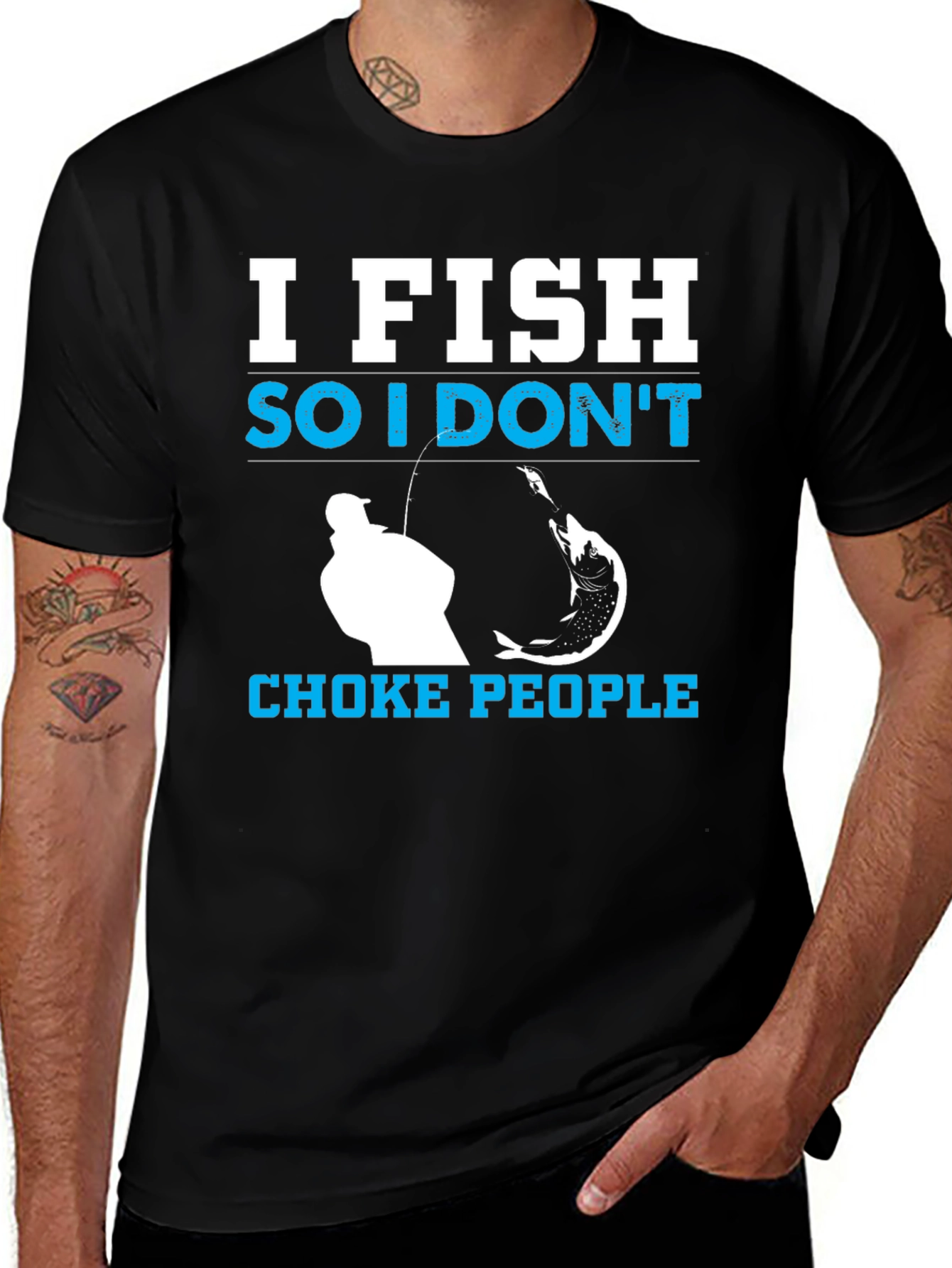 I Fish So I Dont Choke People Black T-Shirt