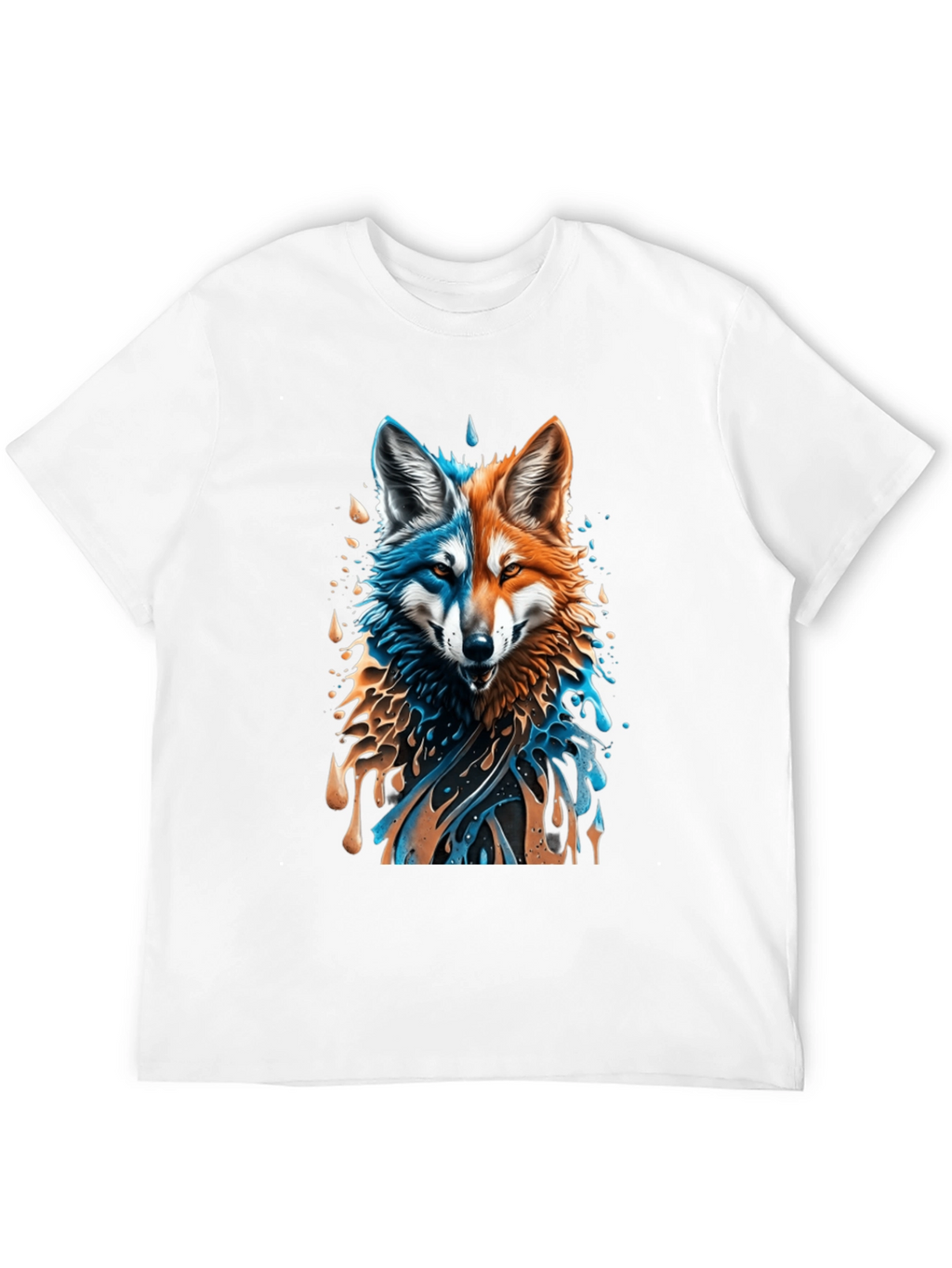 Two-Faced Fox Graphic Black T-Shirt
