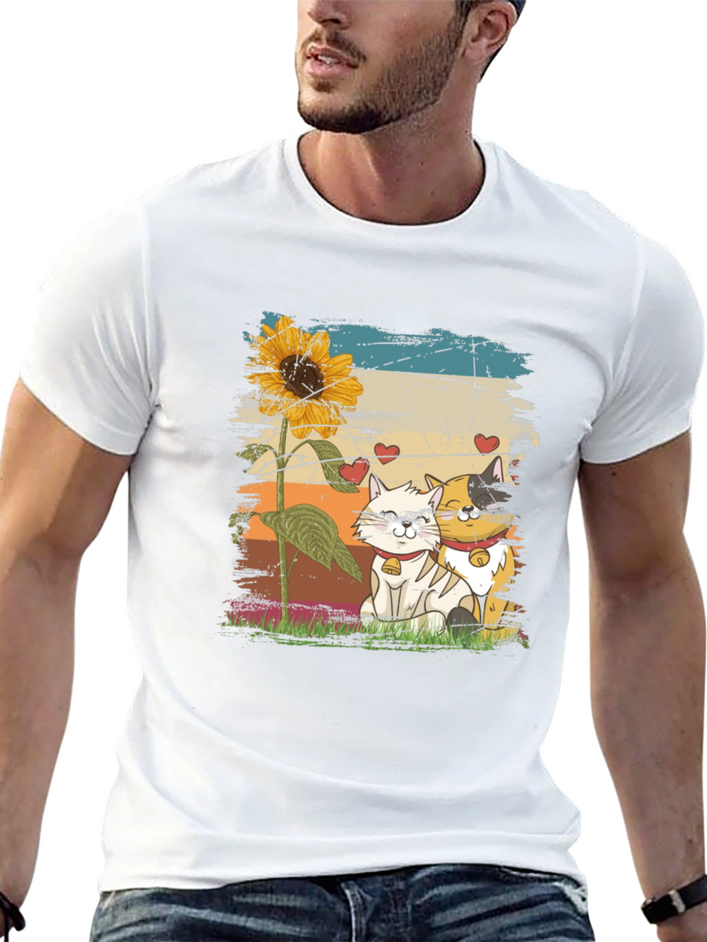Cats and Sunflower T-Shirt