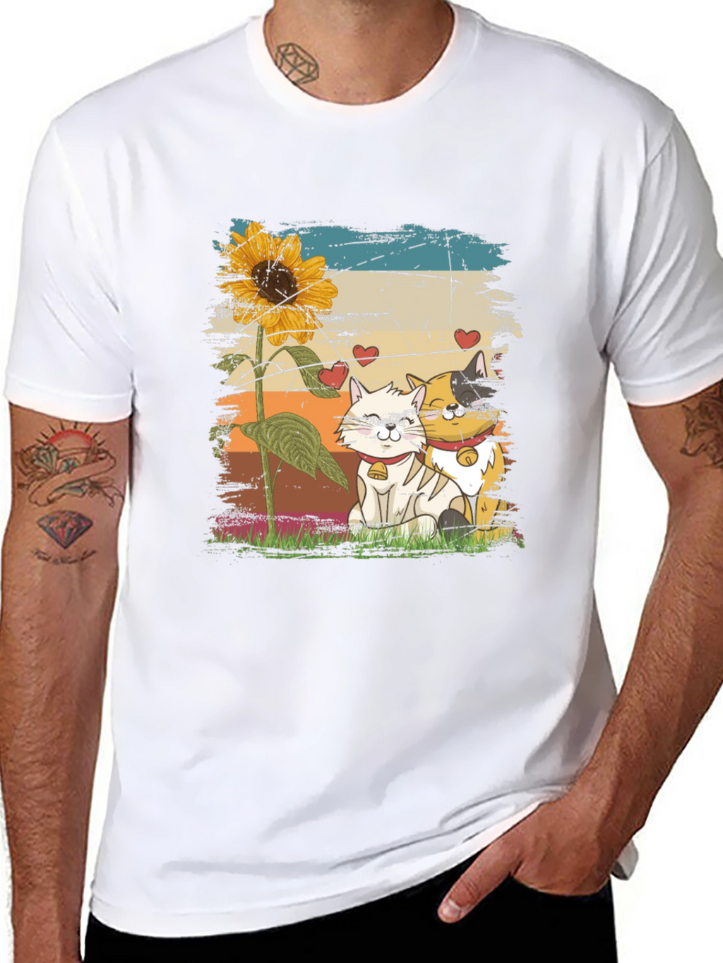 Cats and Sunflower T-Shirt