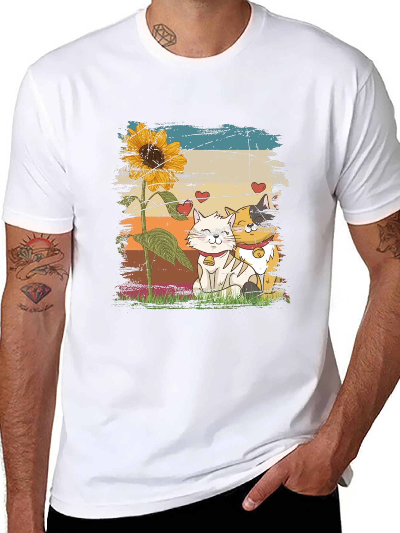 Cats and Sunflower T-Shirt