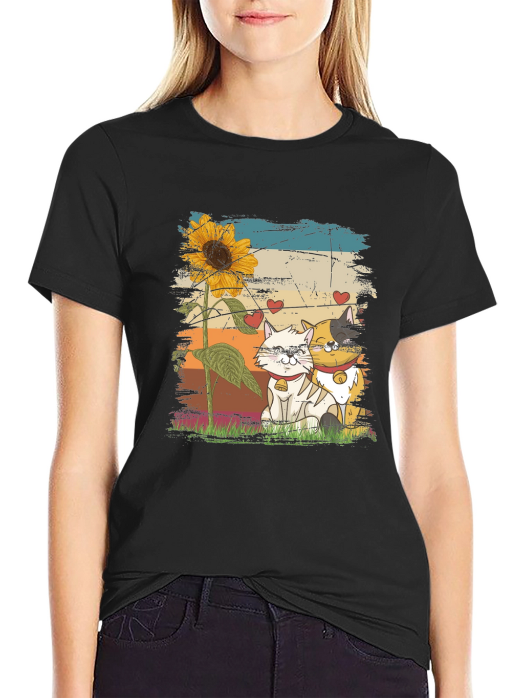 Cats and Sunflower T-Shirt