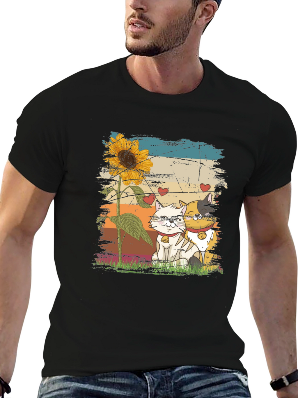 Cats and Sunflower T-Shirt