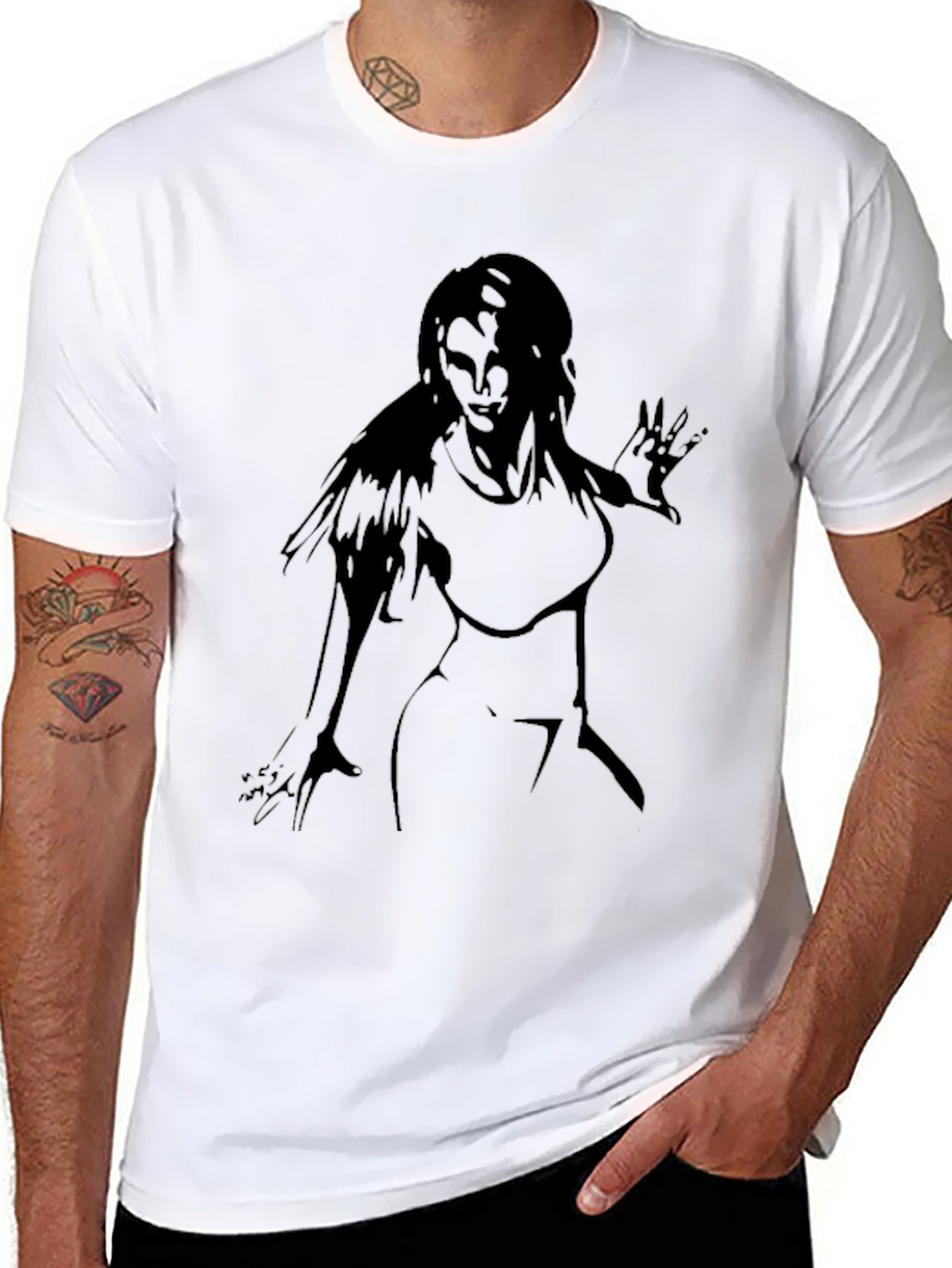 Silhouette Graphic Tee - Sleek Black T-Shirt