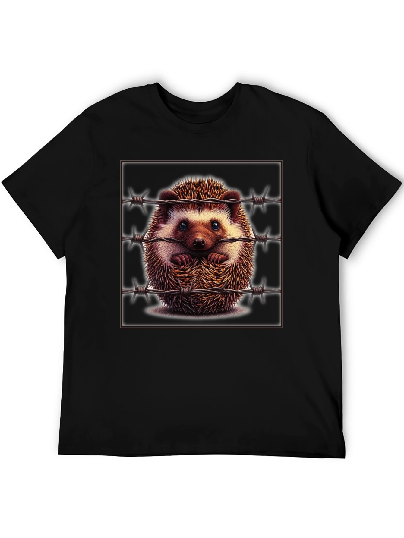Hedgehog Behind Barbed Wire Graphic Tee