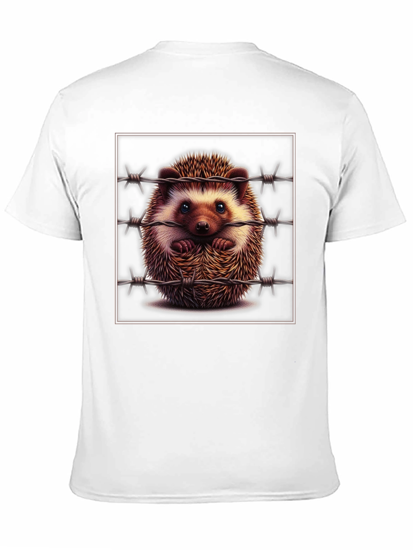 Hedgehog Behind Barbed Wire Graphic Tee