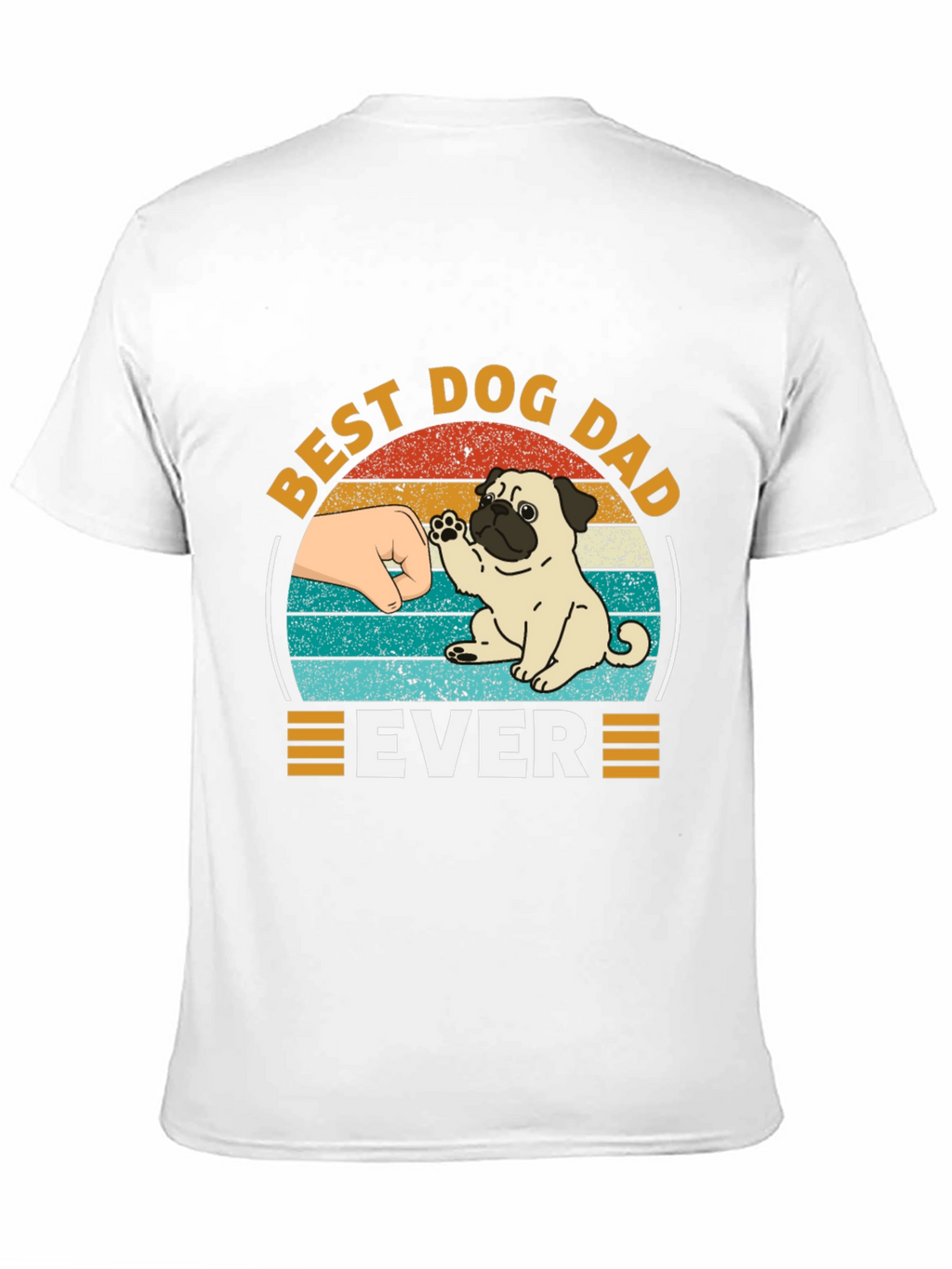 Best Dog Dad Ever Black T-Shirt Pug Graphic