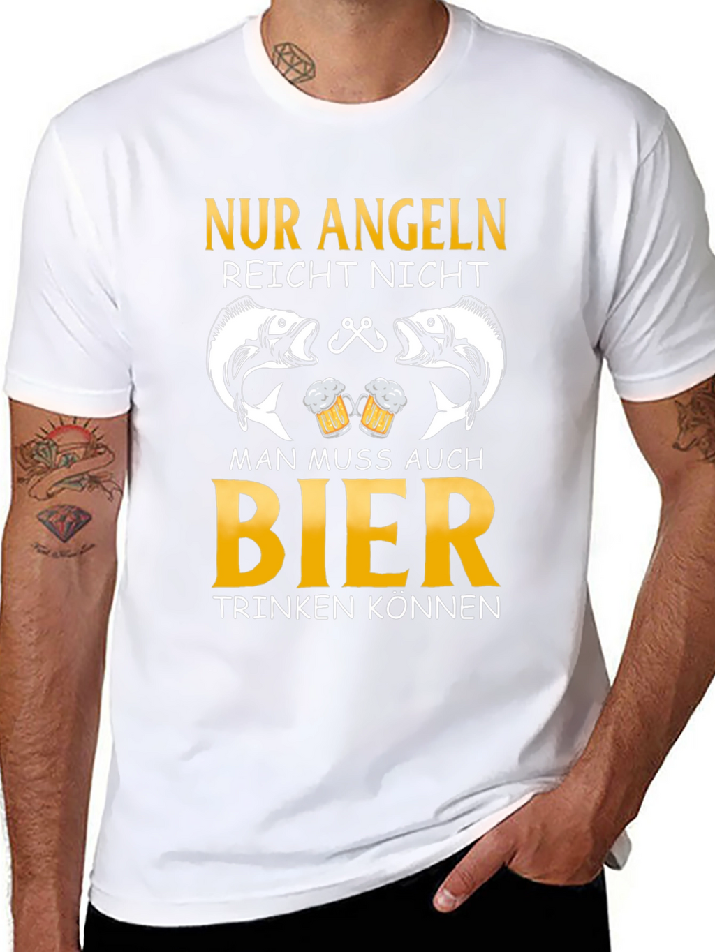 Fishing and Beer T-Shirt - German Angeln Design