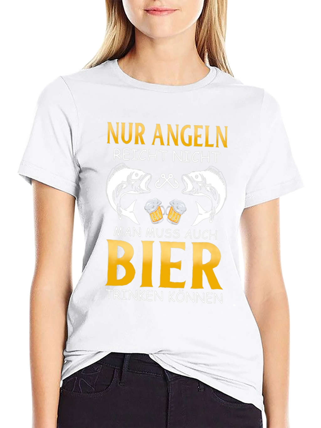 Fishing and Beer T-Shirt - German Angeln Design