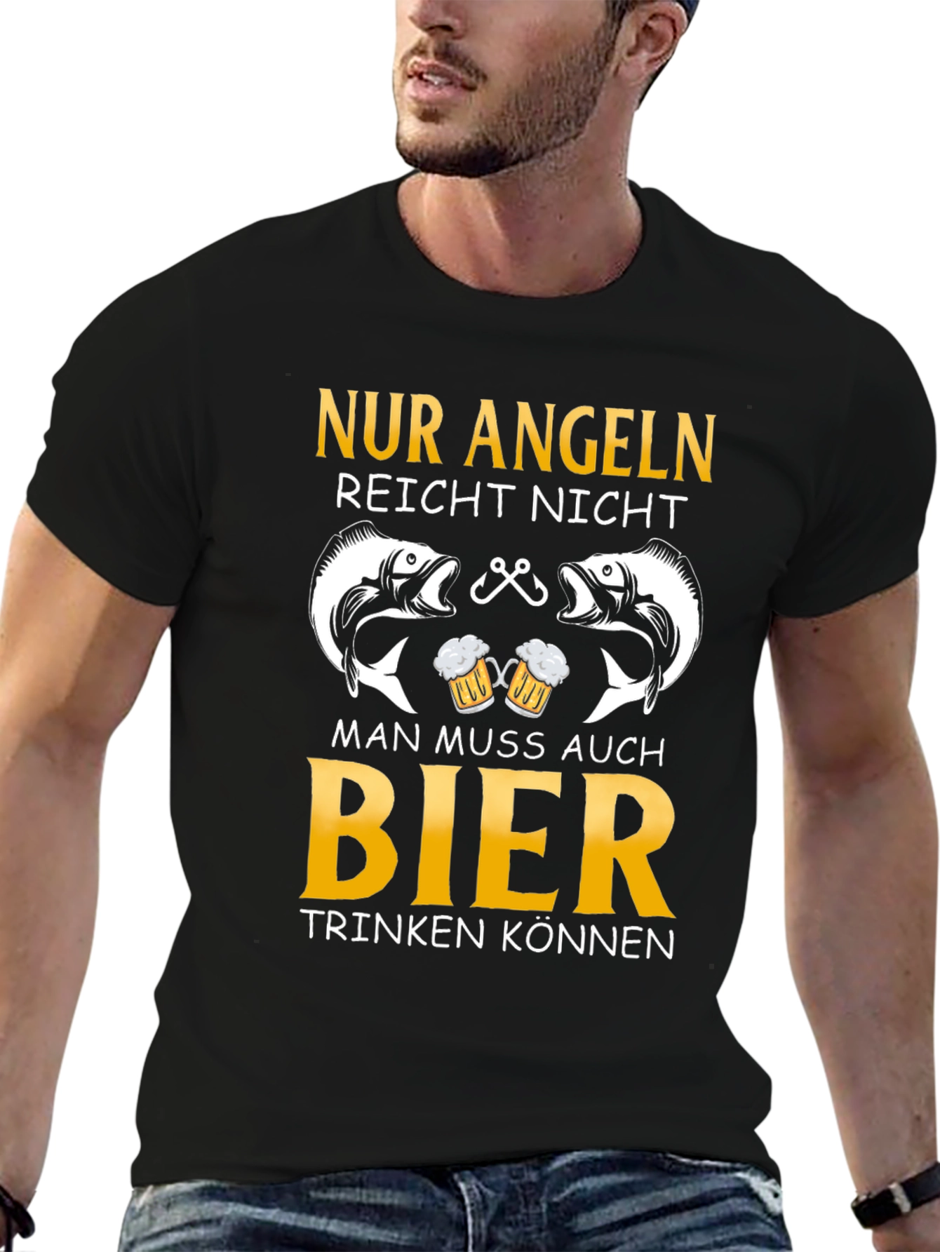 Fishing and Beer T-Shirt - German Angeln Design