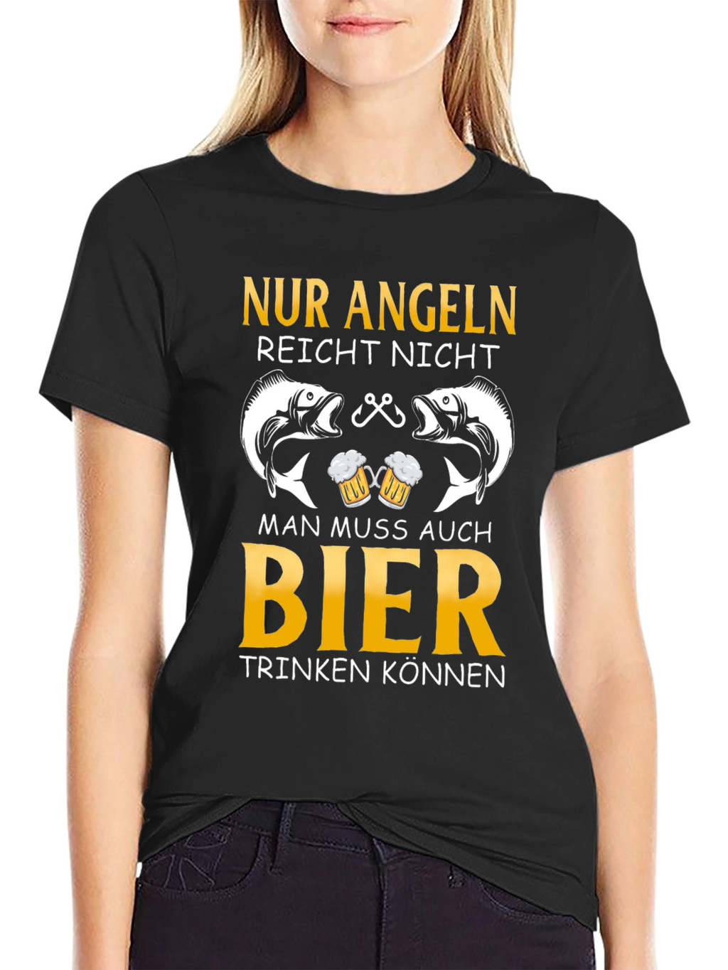 Fishing and Beer T-Shirt - German Angeln Design