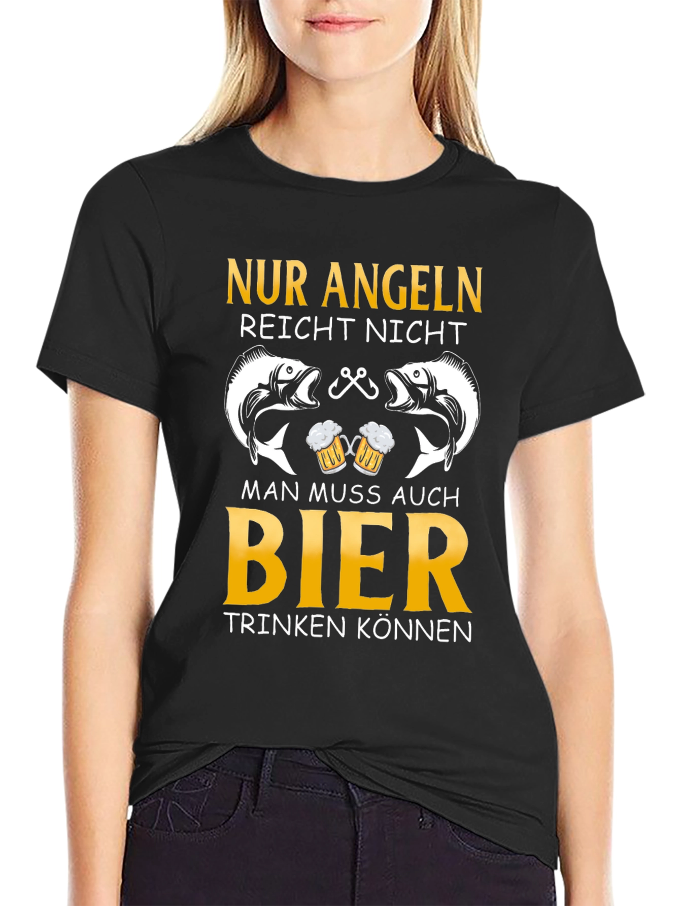 Fishing and Beer T-Shirt - German Angeln Design