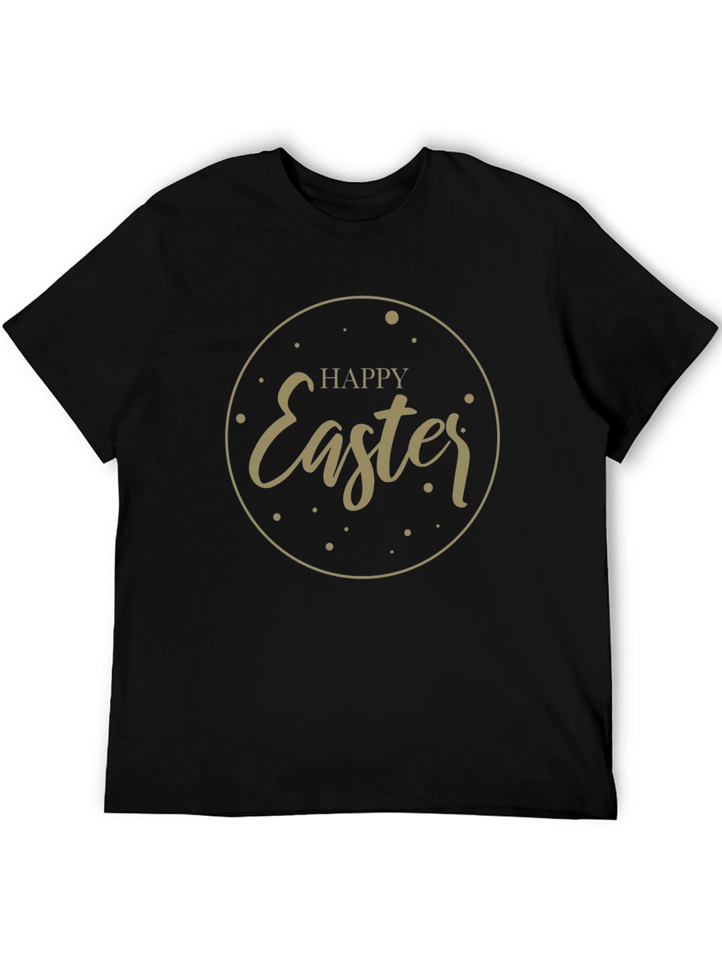 Happy Easter Graphic Tee - Black Cotton Blend Shirt