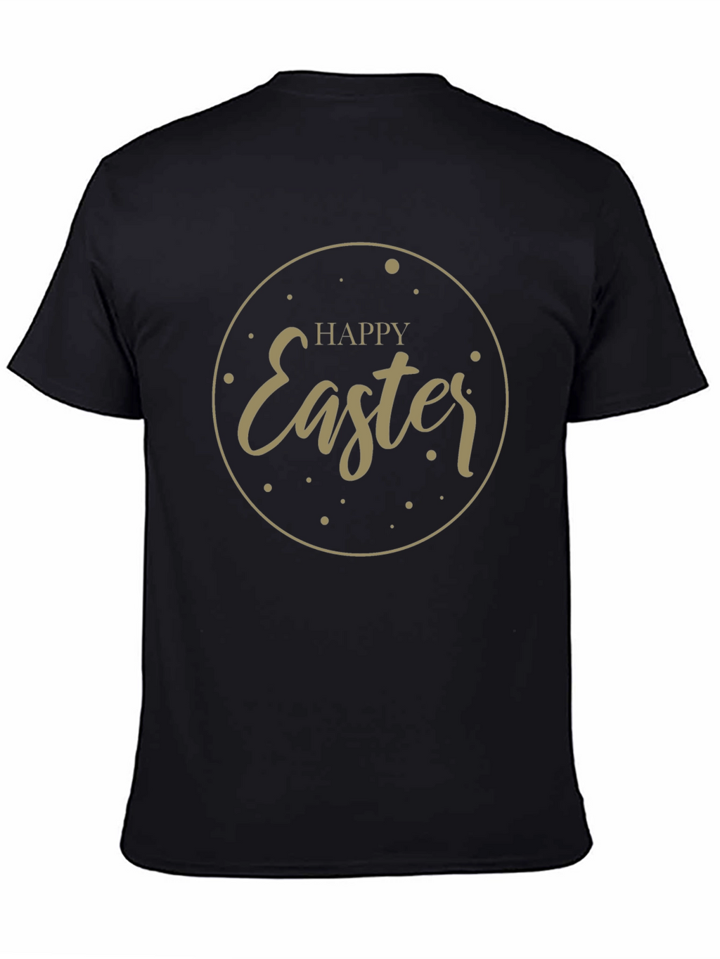 Happy Easter Graphic Tee - Black Cotton Blend Shirt
