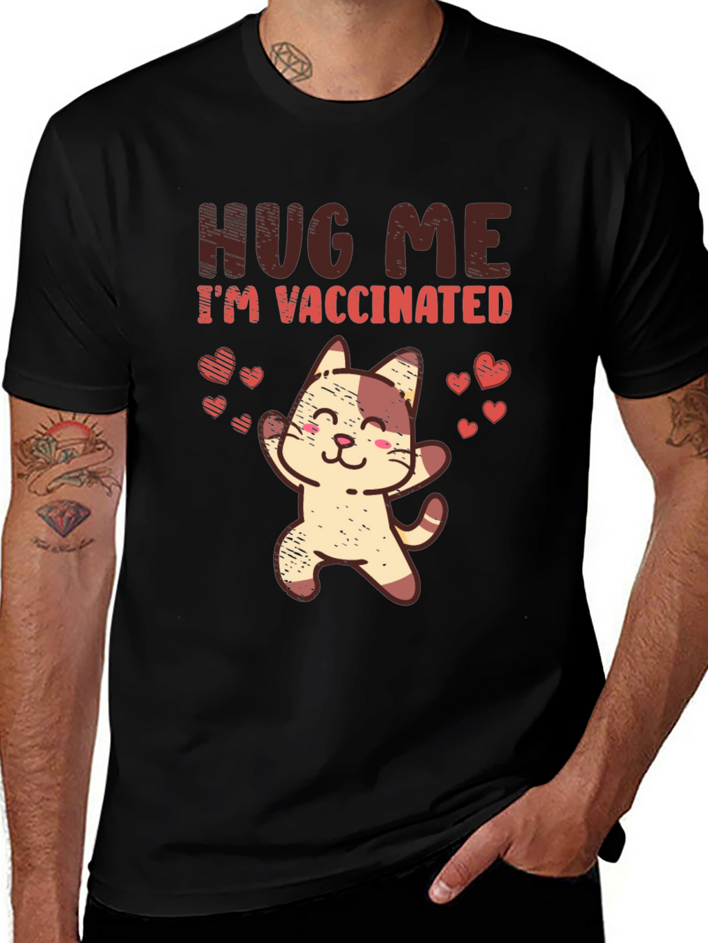 Vaccinated Cat Graphic Tee