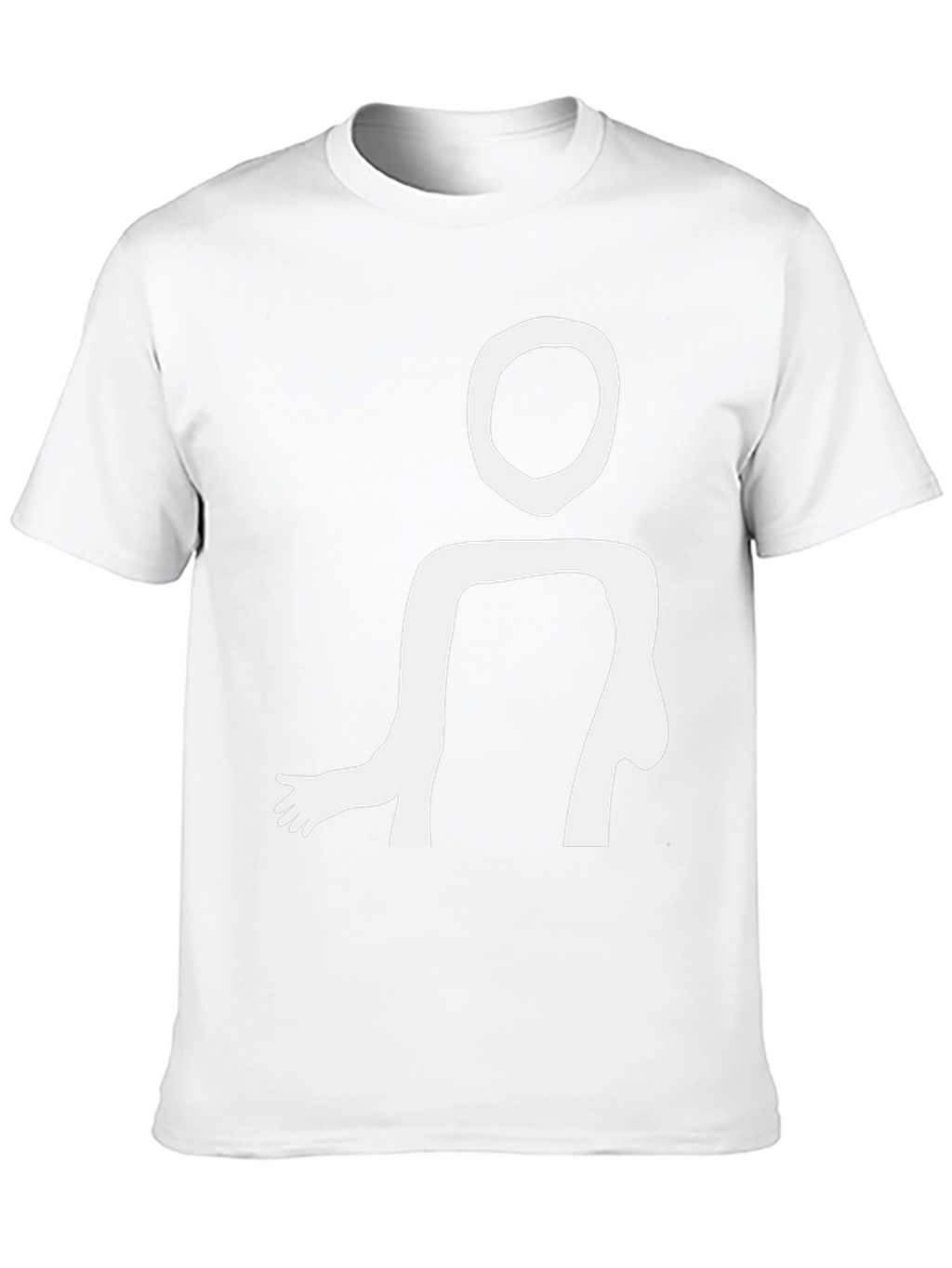Abstract Figure Graphic Tee - Black Cotton T-Shirt