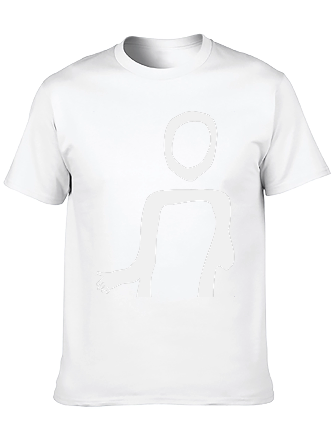 Abstract Figure Graphic Tee - Black Cotton T-Shirt
