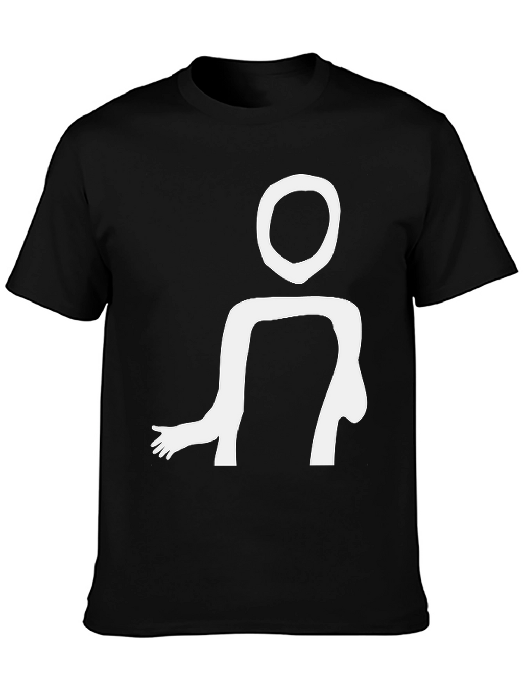 Abstract Figure Graphic Tee - Black Cotton T-Shirt