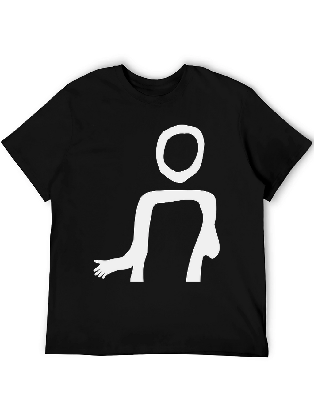 Abstract Figure Graphic Tee - Black Cotton T-Shirt