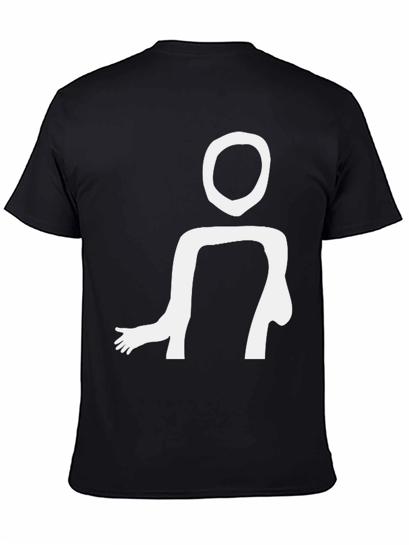 Abstract Figure Graphic Tee - Black Cotton T-Shirt