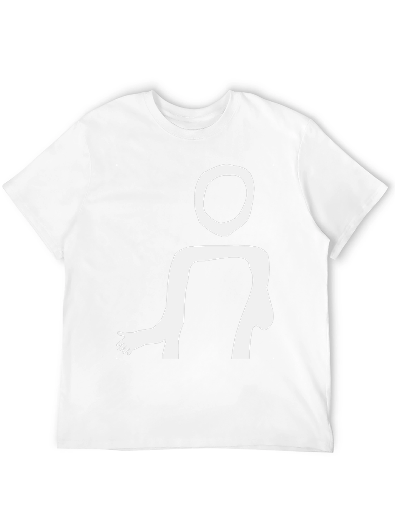 Abstract Figure Graphic Tee - Black Cotton T-Shirt