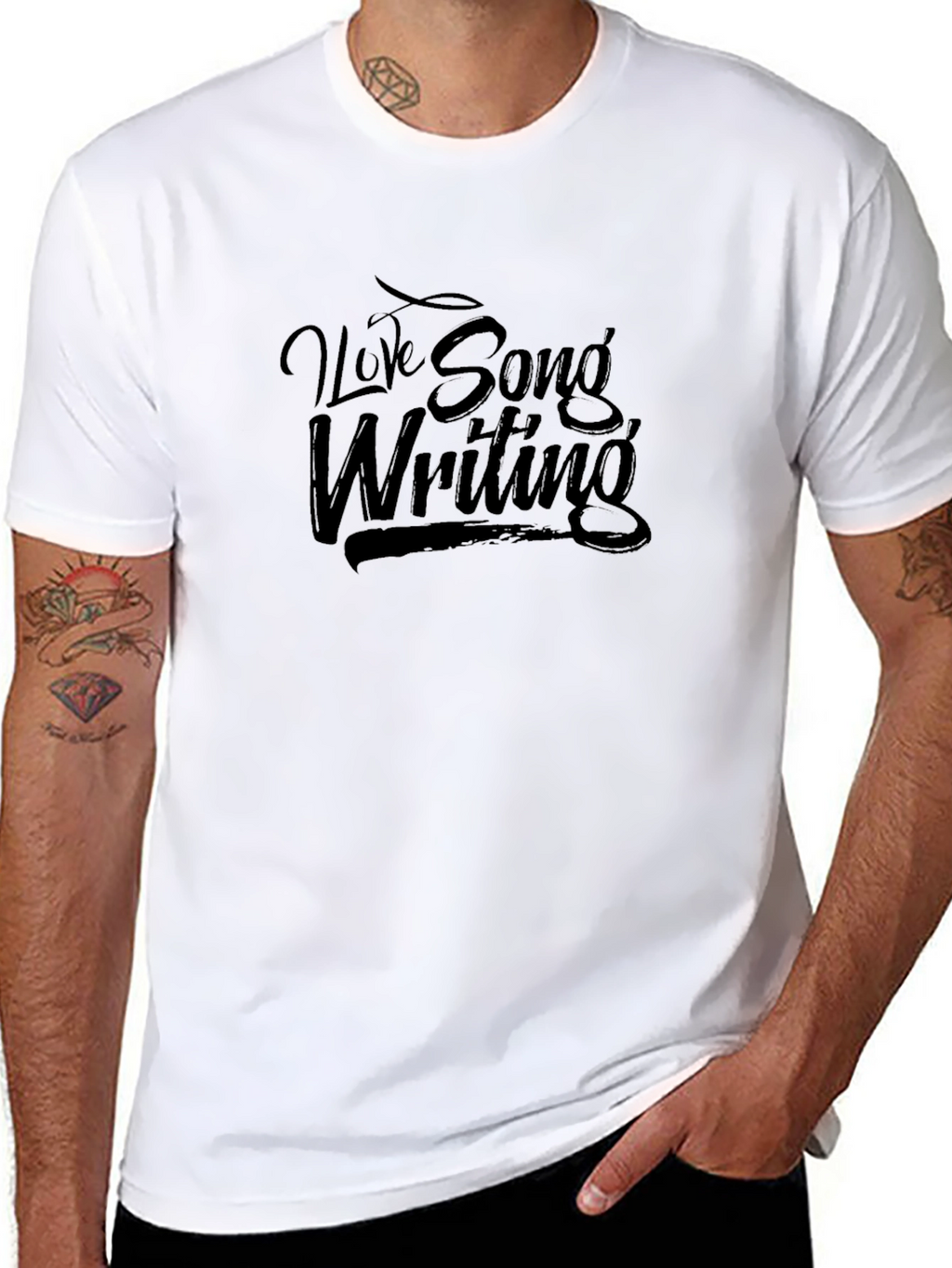 I Love Song Writing Black T-Shirt