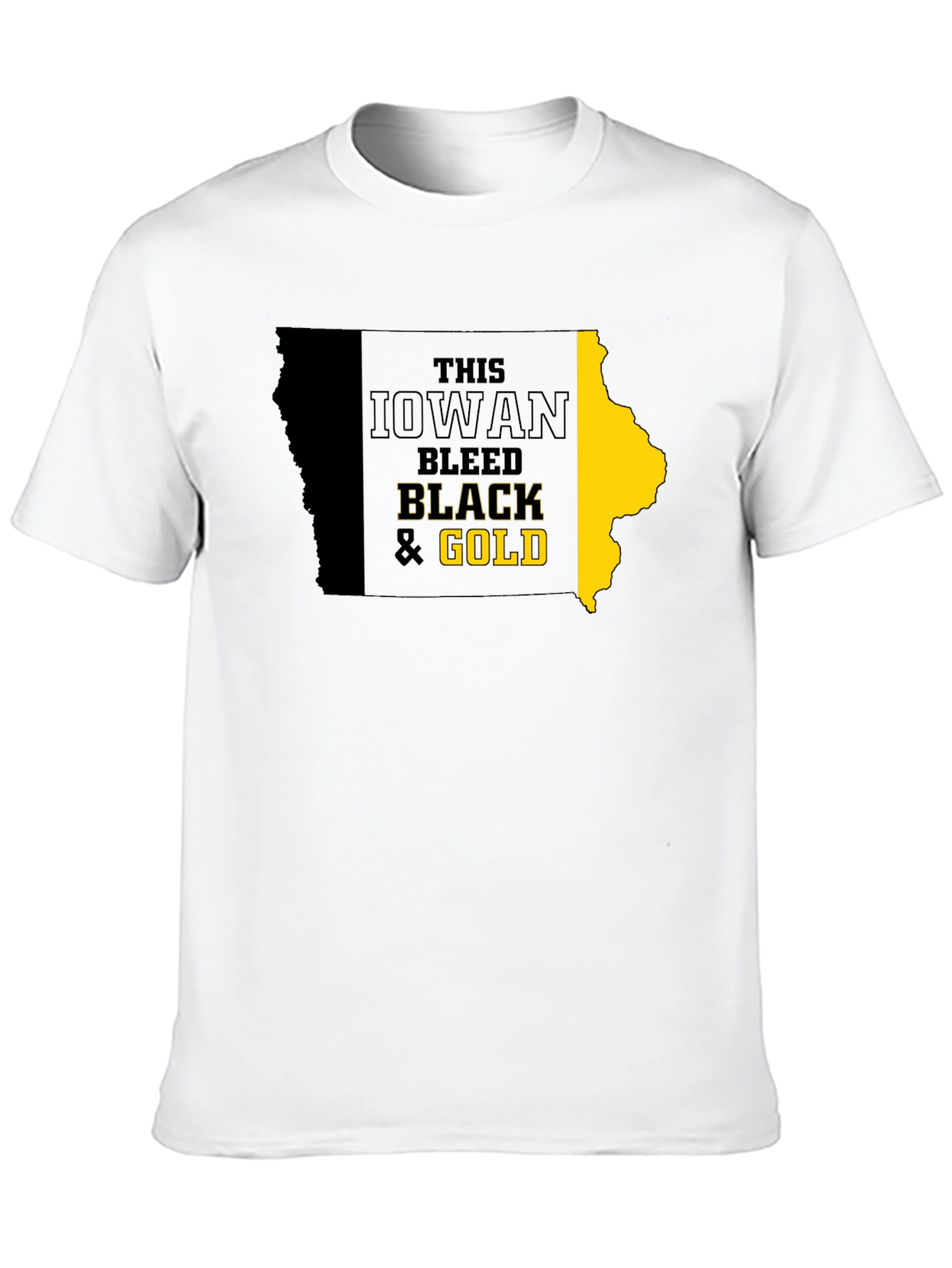 Iowa Hawkeyes Black & Gold State T-Shirt