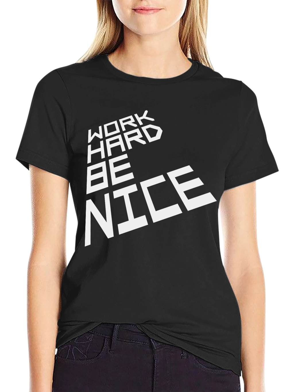 Work Hard Be Nice Graphic Tee - Black