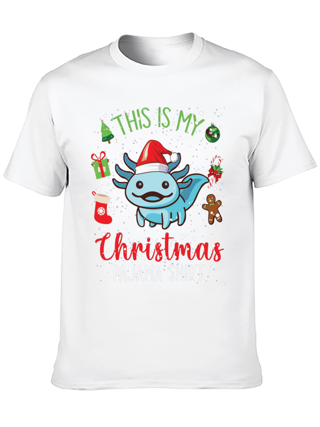 Christmas Axolotl Pajama T-Shirt