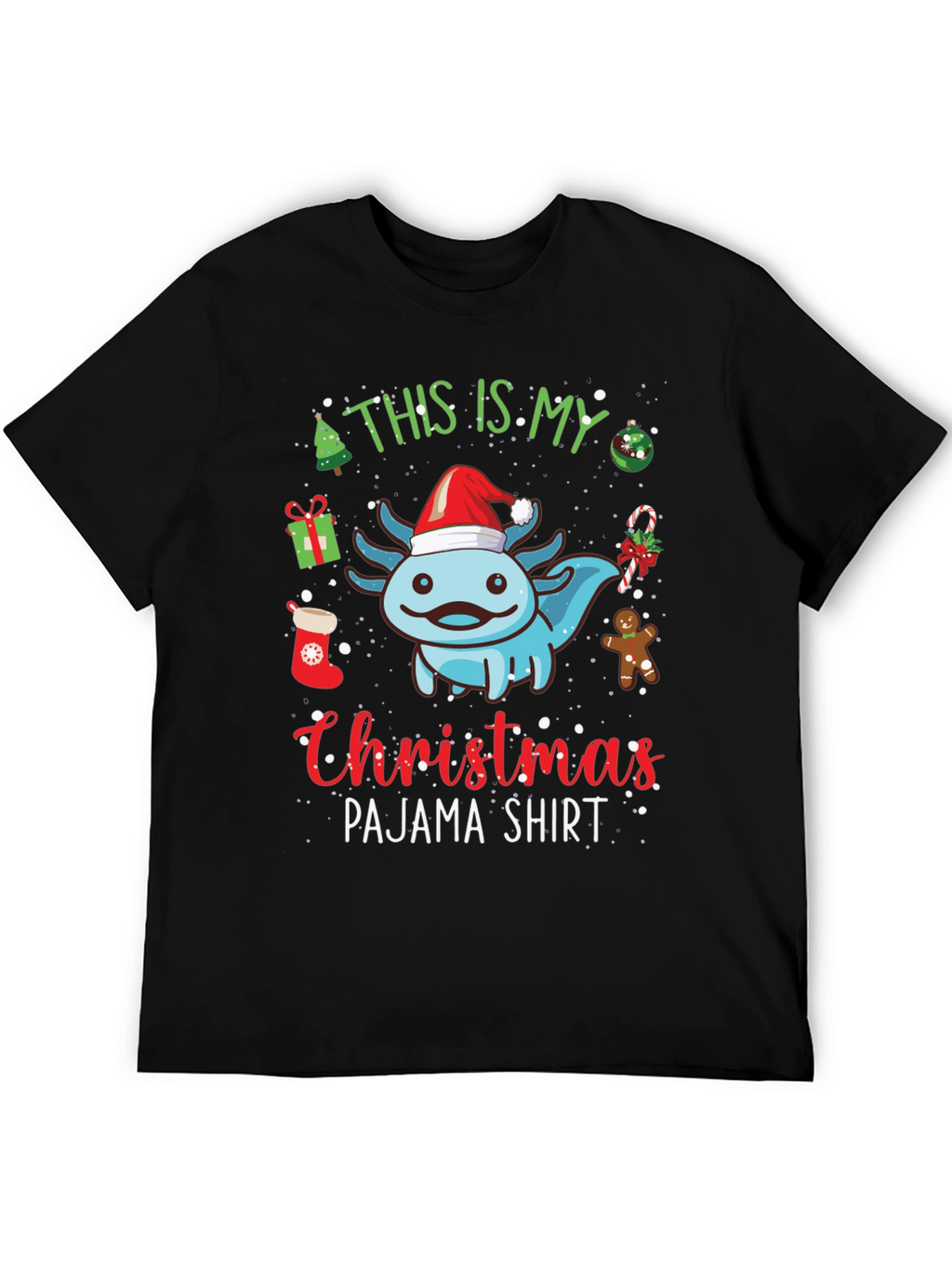 Christmas Axolotl Pajama T-Shirt