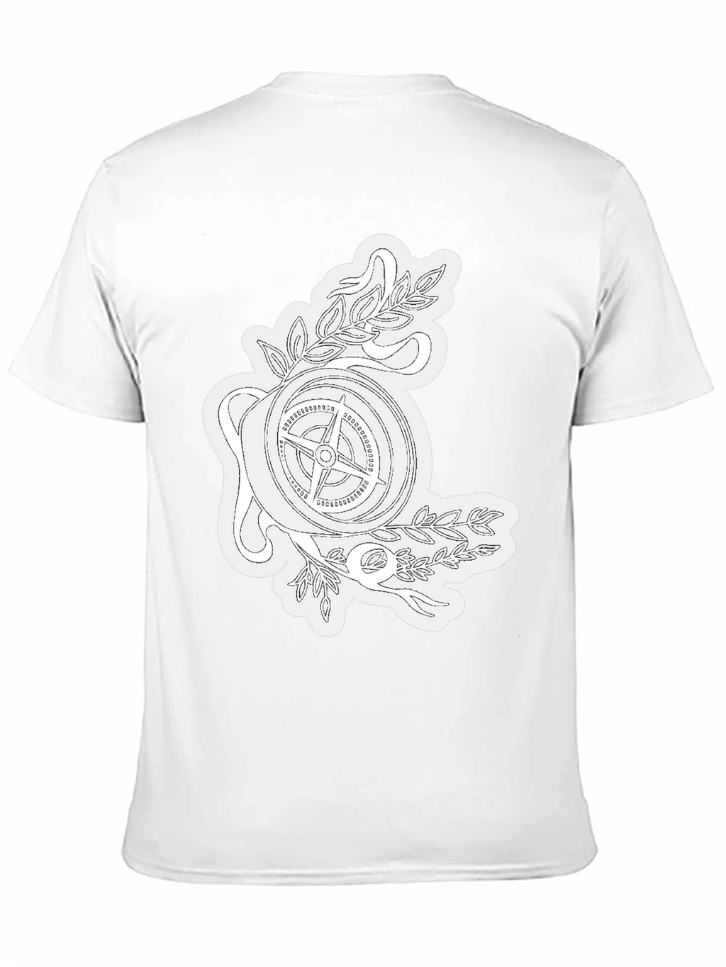 Compass Rose Graphic Tee - Black Cotton T-Shirt