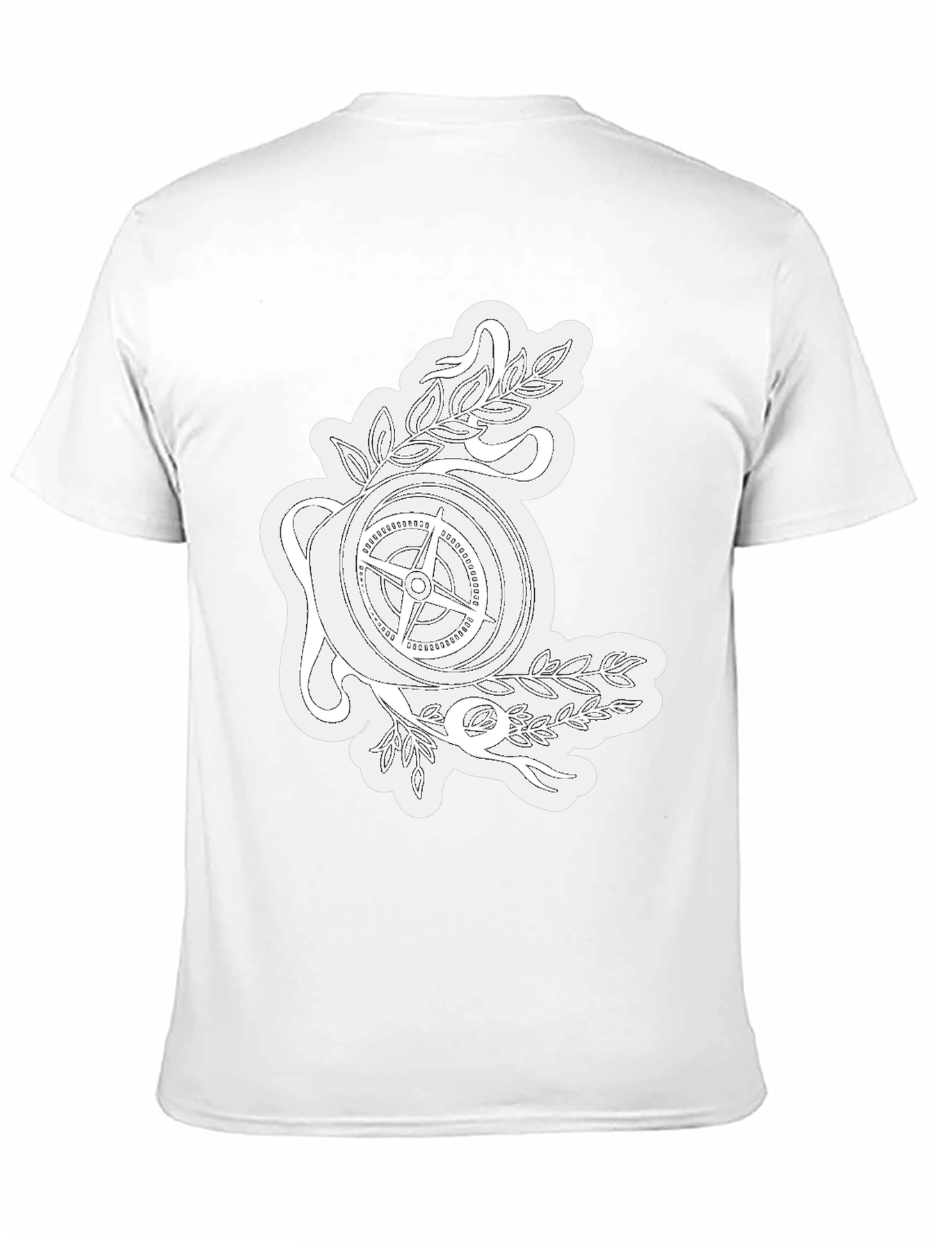 Compass Rose Graphic Tee - Black Cotton T-Shirt