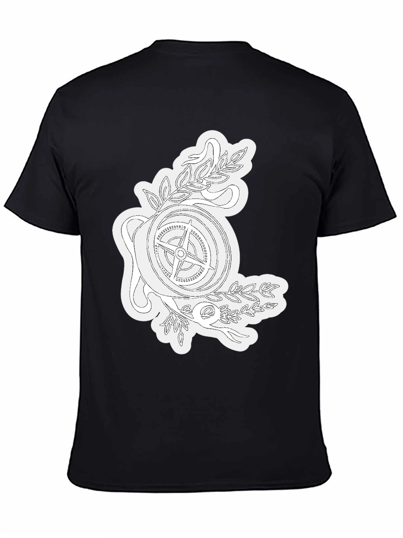 Compass Rose Graphic Tee - Black Cotton T-Shirt