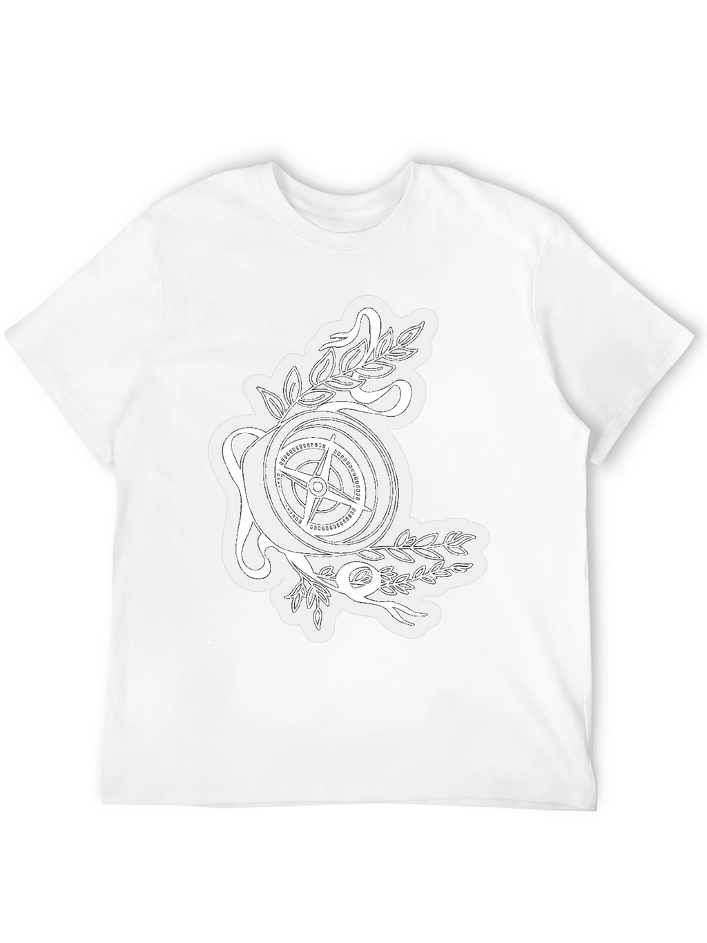 Compass Rose Graphic Tee - Black Cotton T-Shirt