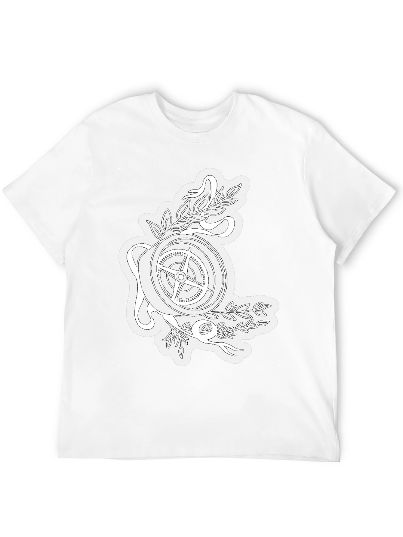 Compass Rose Graphic Tee - Black Cotton T-Shirt