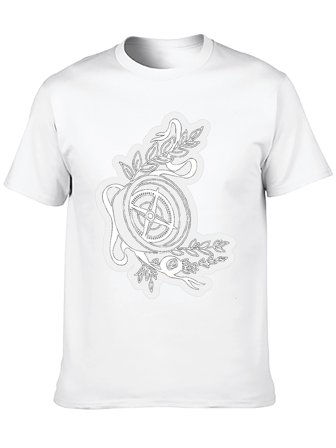 Compass Rose Graphic Tee - Black Cotton T-Shirt