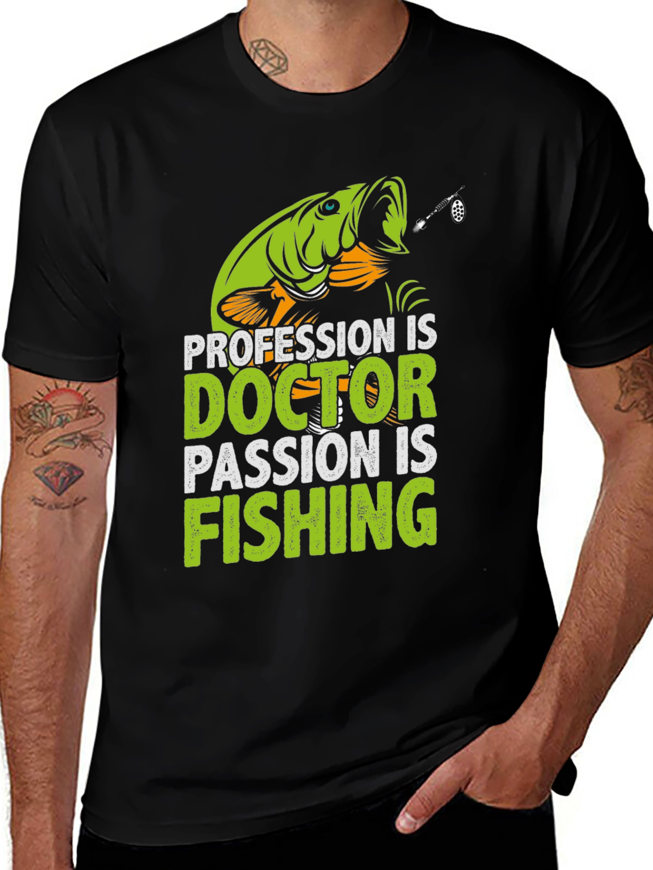 Doctor Fishing Passion T-Shirt - Novelty Graphic Tee