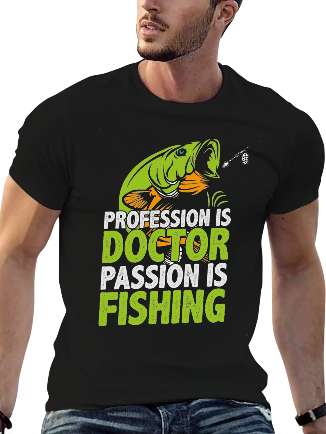 Doctor Fishing Passion T-Shirt - Novelty Graphic Tee