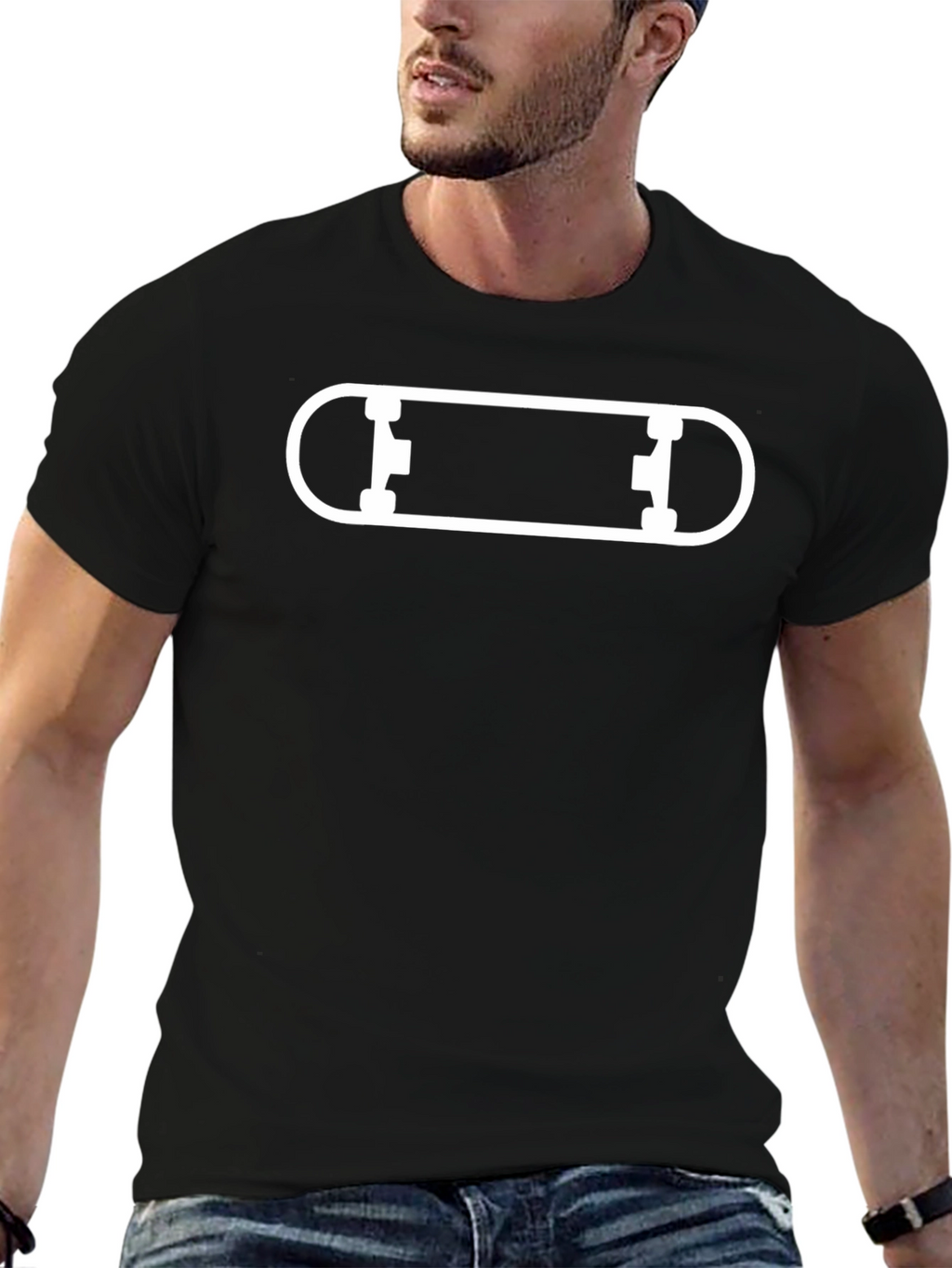 Skateboard Graphic Tee - Black Casual Shirt