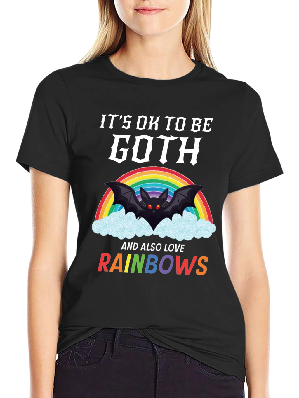 Goth & Rainbows Graphic T-Shirt - Soft Cotton Tee