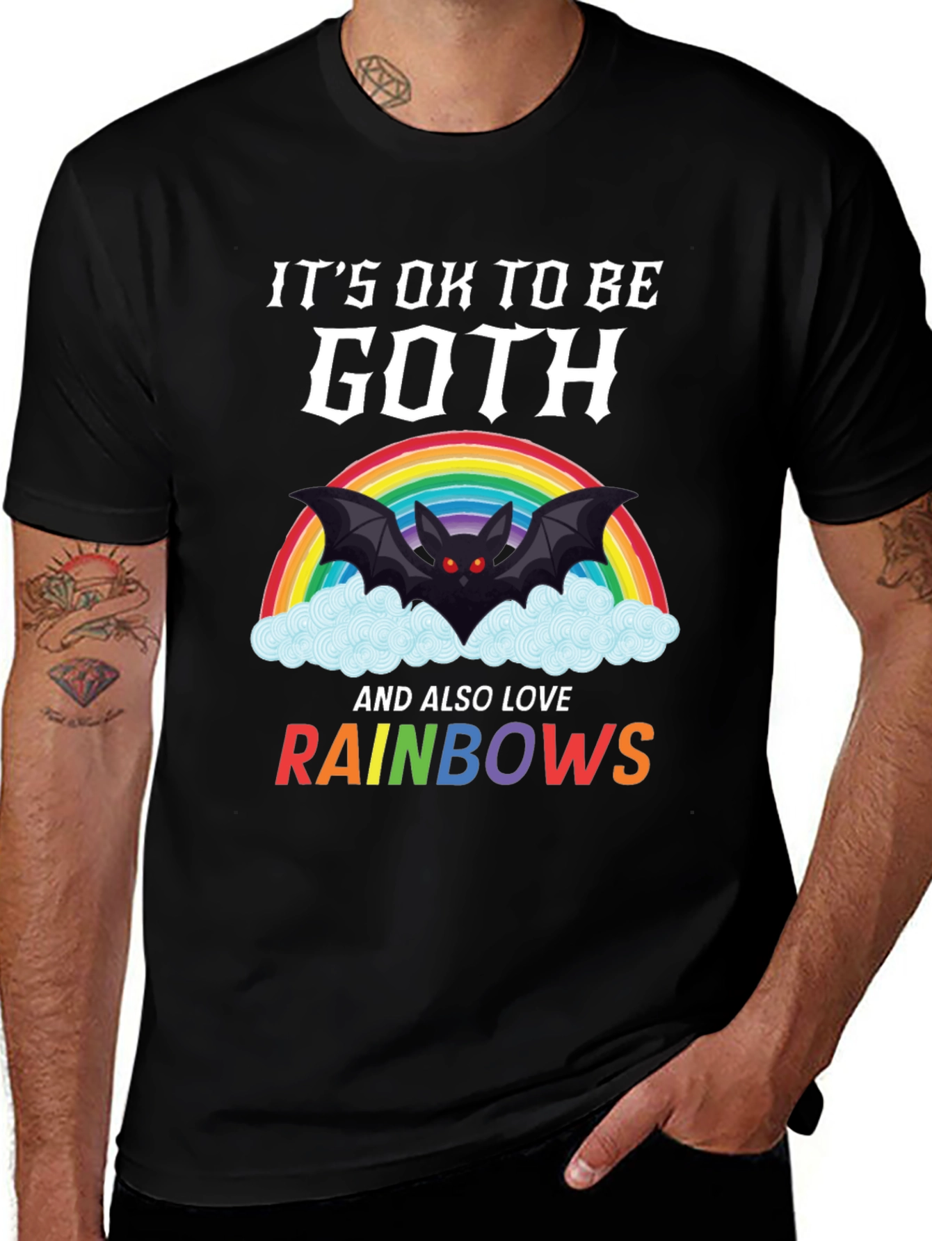 Goth & Rainbows Graphic T-Shirt - Soft Cotton Tee