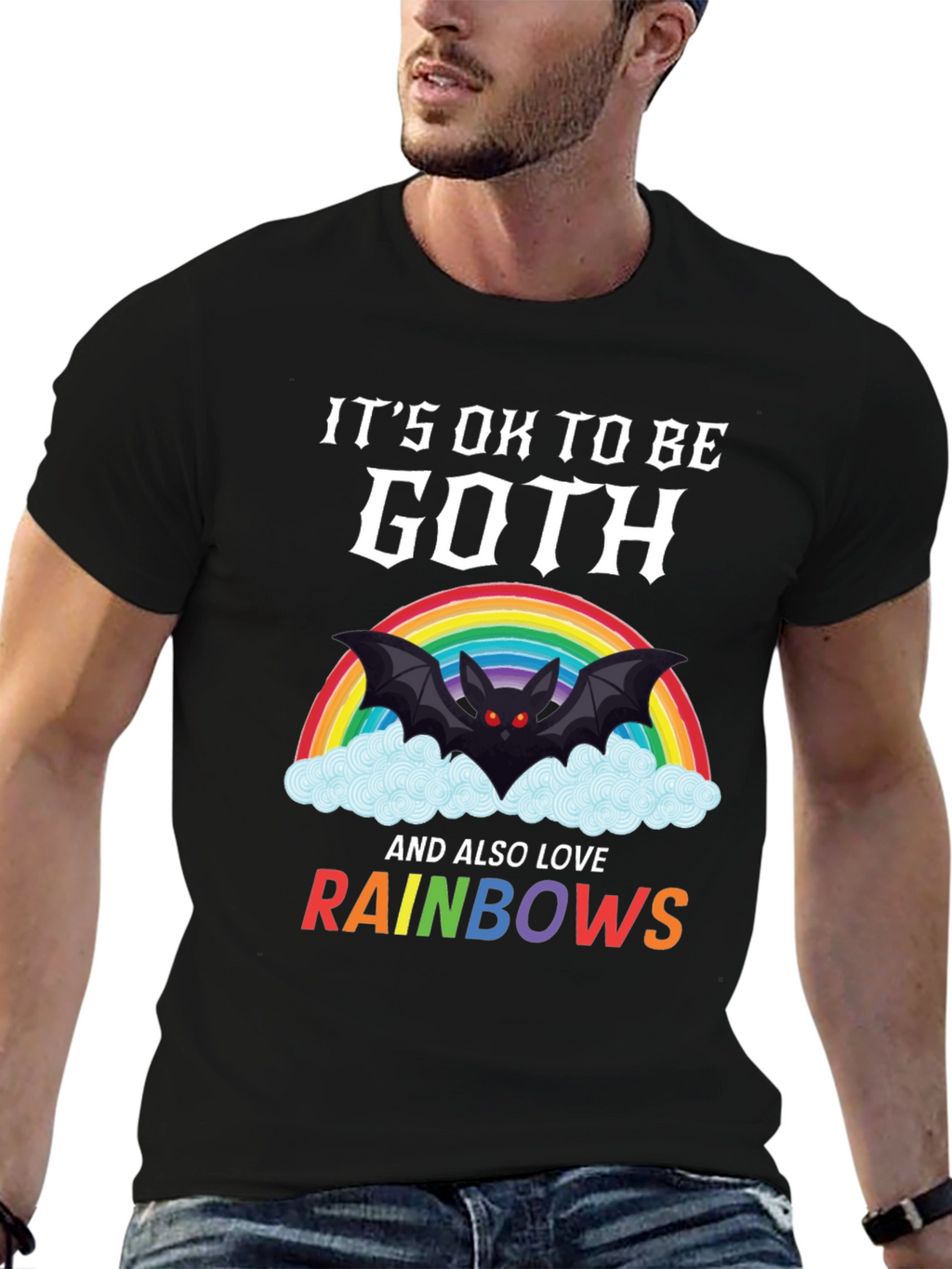 Goth & Rainbows Graphic T-Shirt - Soft Cotton Tee