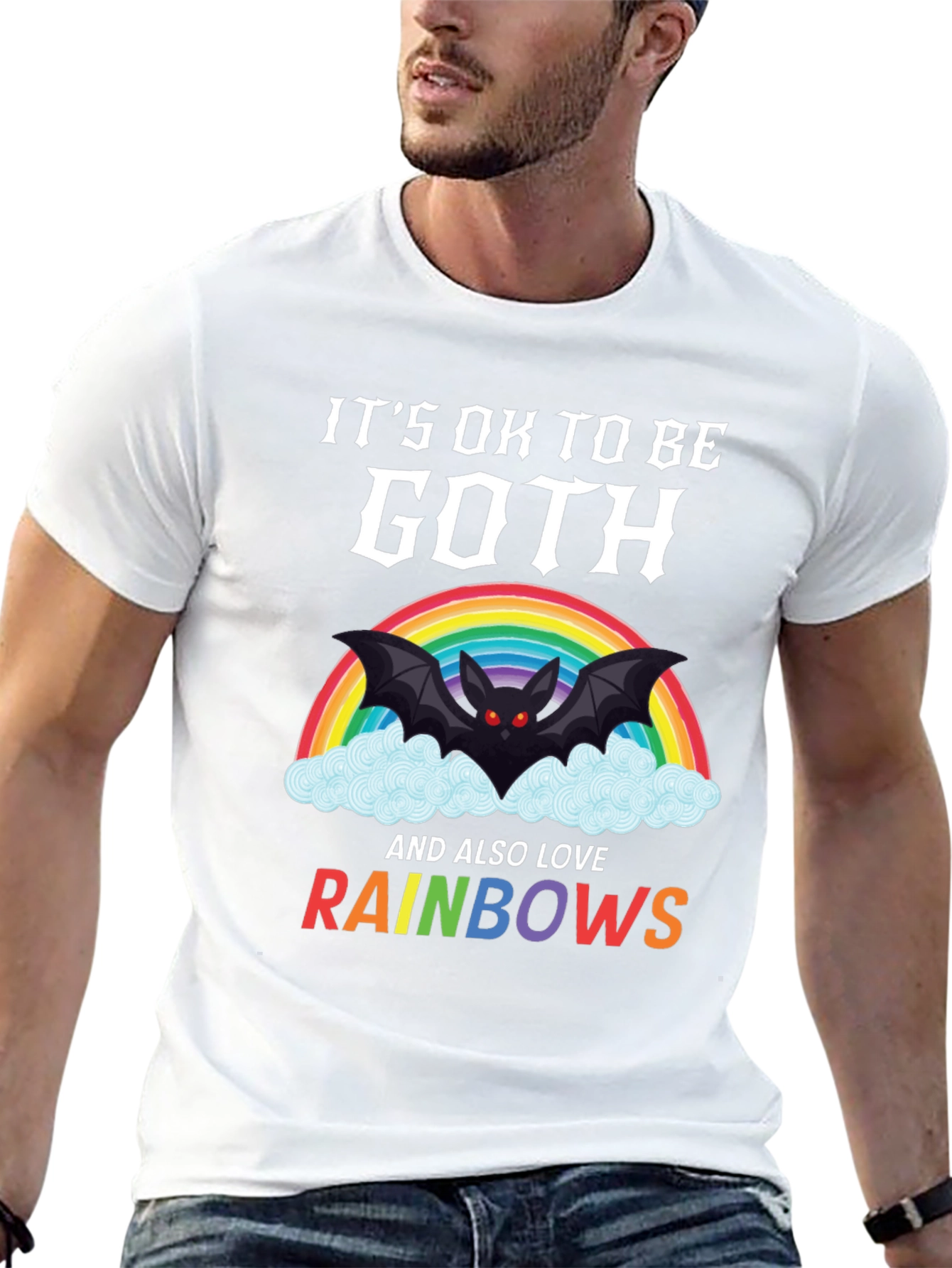 Goth & Rainbows Graphic T-Shirt - Soft Cotton Tee
